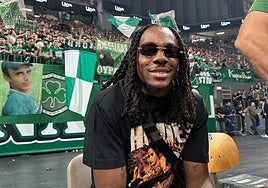 Kendrick Perry, ayer en el OAKA