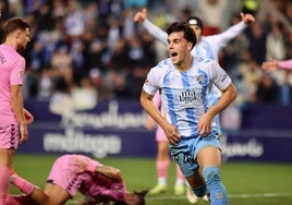 El gol de Lobete al Eldense en el 3-0 del Málaga al cuadro alicantino en la primera vuelta.