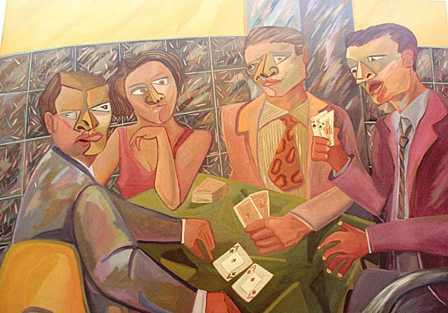 'Aseses', de Gabriel Padilla, datada en 1980 y en la que muestra influencia cubista.