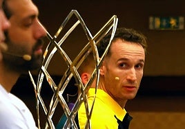 Huertas, durante la rueda de prensa hoy en Atenas.