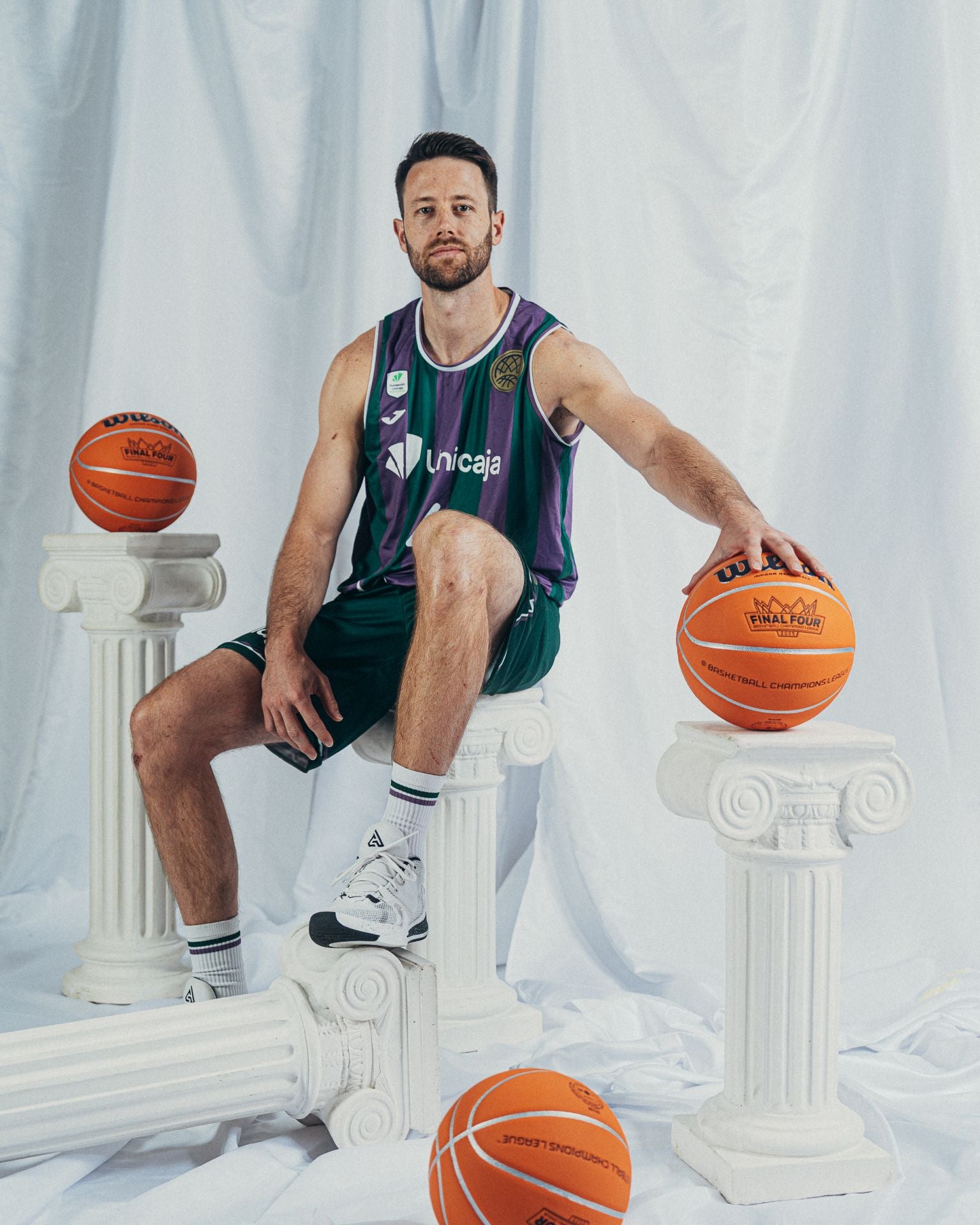 La sesión oficial de fotos del Unicaja para la Final Four de Atenas