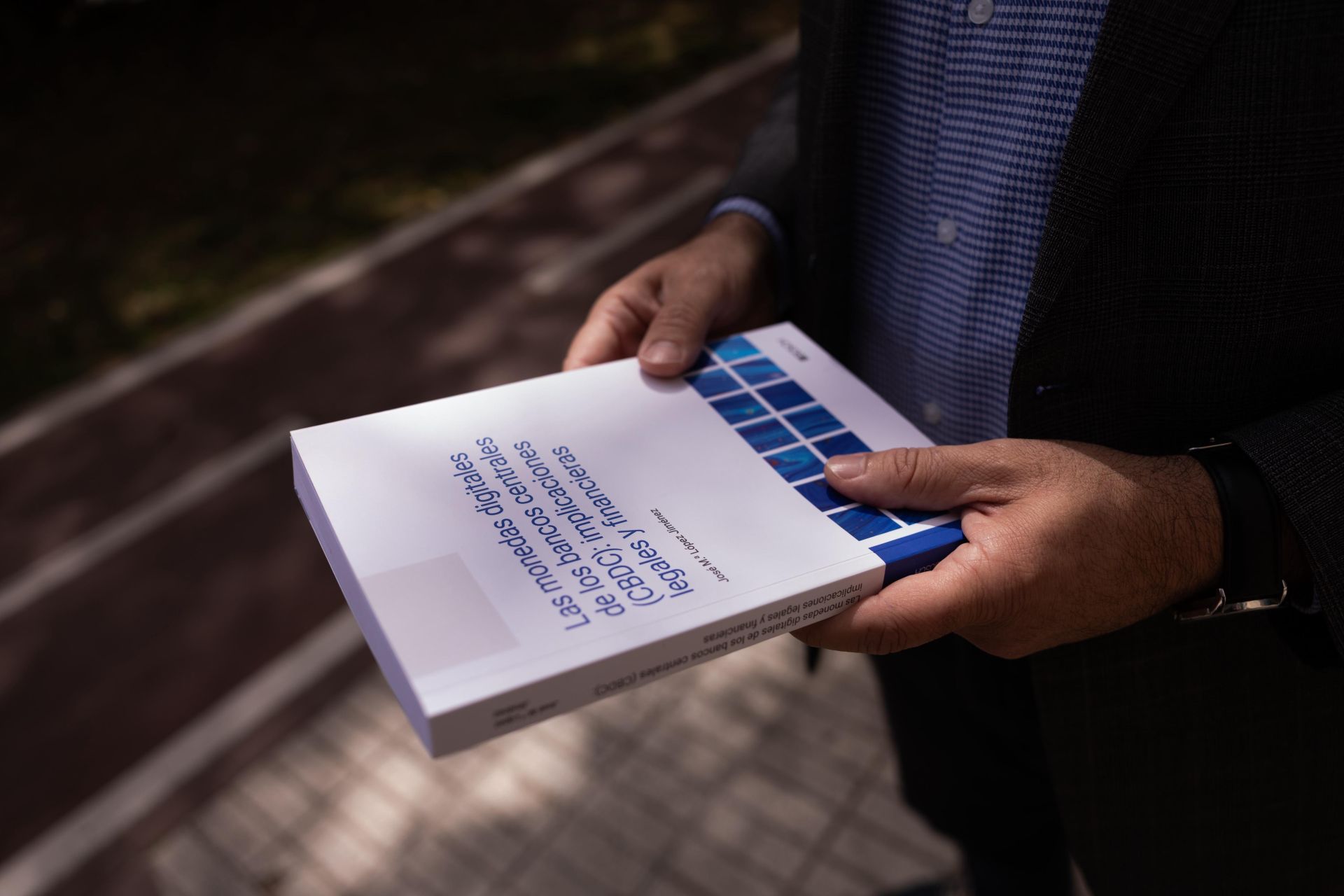 El autor sostiene su obra sobre las monedas digitales de los bancos centrales.
