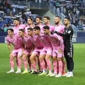 El once inicial del Eldense en el 3-0 en La Rosaleda en diciembre.