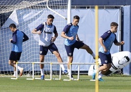 Nelson, Luismi y Dani Lorenzo, en la sesión de este martes.