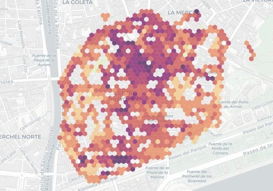 Mapa elaborado por los vecinos donde no se ve ningún punto verde.