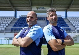 Bravo y Funes, en el campo principal de la Ciudad Deportiva del Málaga, donde juega el Atlético Malagueño.