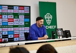 Eder Sarabia, en una rueda de prensa.