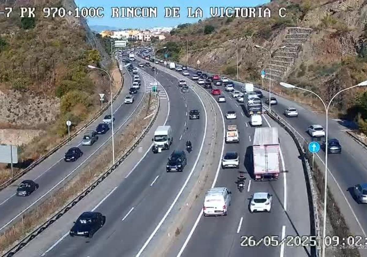 Imagen captada por el Centro de Gestión del Tráfico, este lunes.