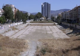 Tramo del cauce del Guadalmedina que el Ayuntamiento prevé embovedar.