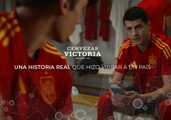 Imagen del 'spot' publicitario de Cervezas Victoria y la selección española.