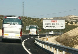Tramo de la N-432 en Baena (Córdoba).