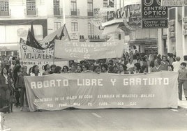 Manifestación en Málaga por el derecho al aborto libre y gratuito.