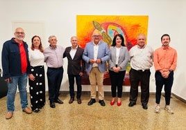 Acto de inauguración de las exposiciones en el convento franciscano.