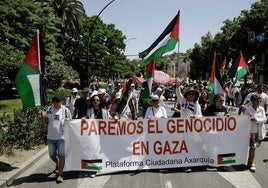 Medio millar de personas se manifiesta en Málaga contra el «genocidio en Palestina»