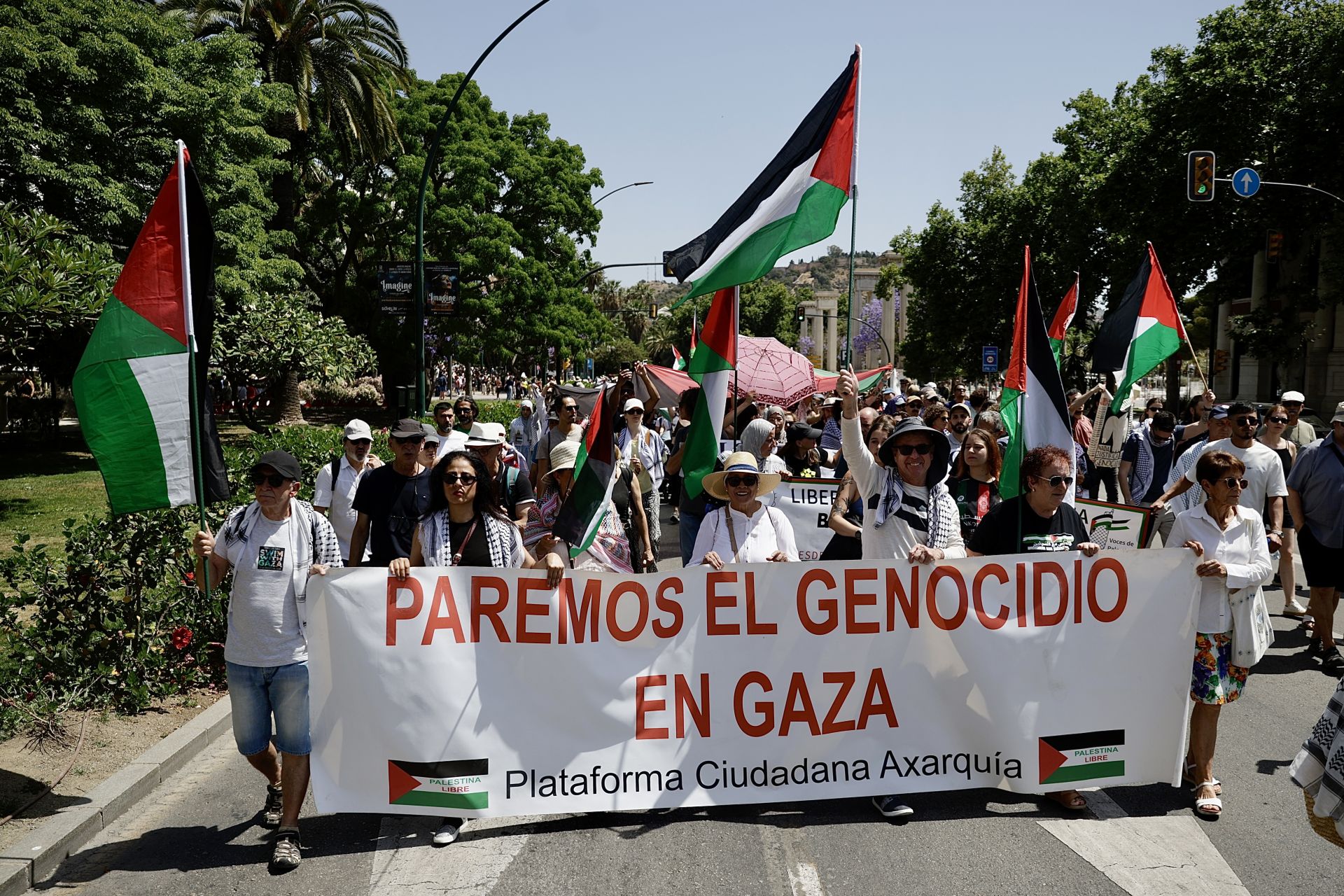 Medio millar de personas se manifiesta en Málaga contra el «genocidio en Palestina»