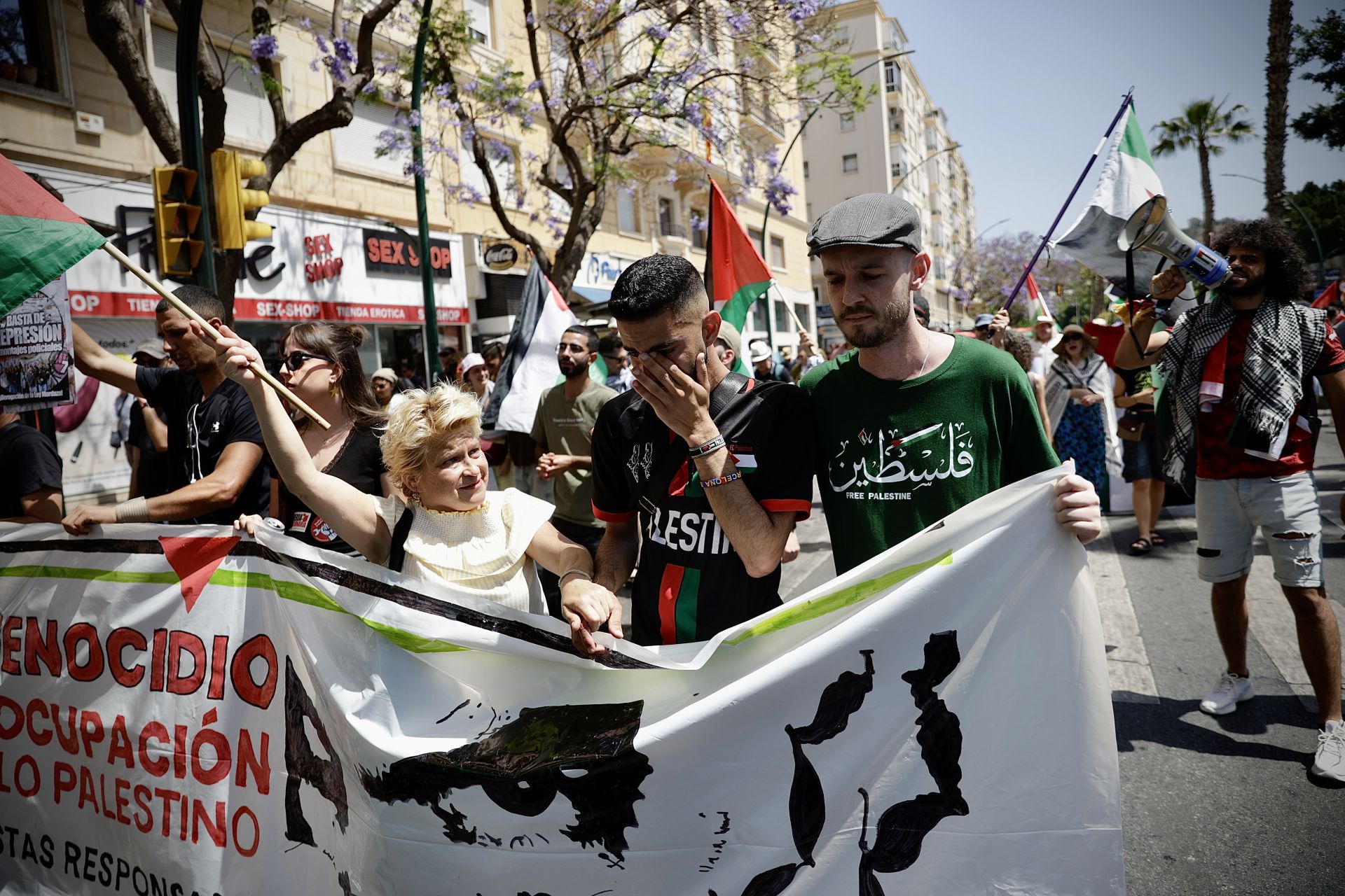 Medio millar de personas se manifiesta en Málaga contra el «genocidio en Palestina»