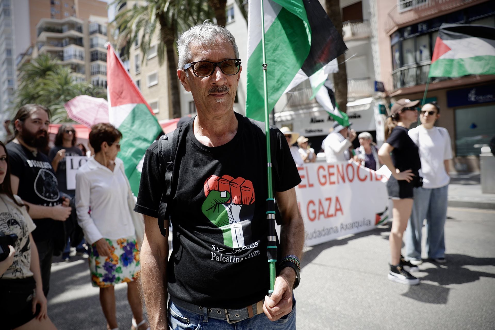 Medio millar de personas se manifiesta en Málaga contra el «genocidio en Palestina»