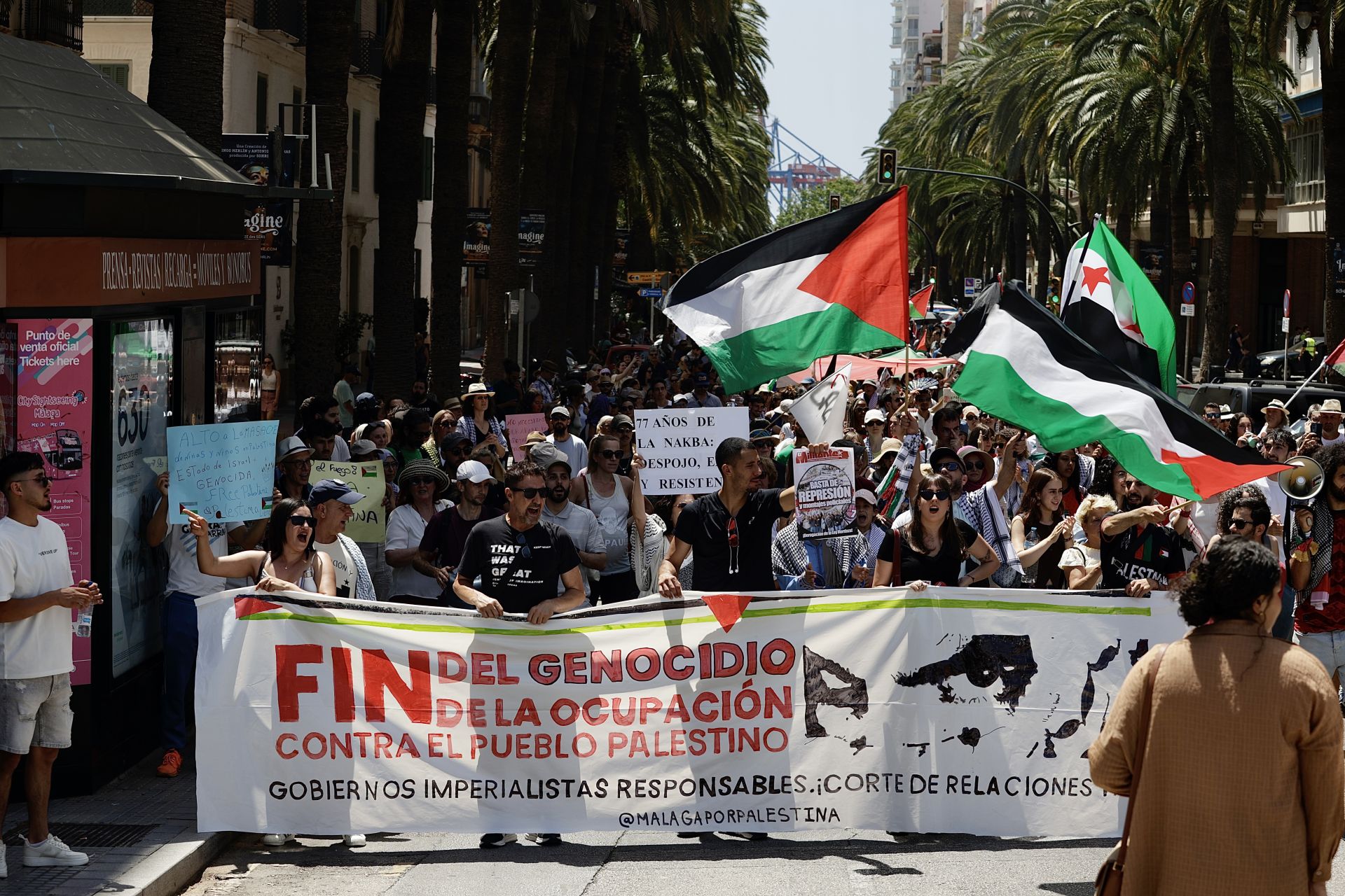 Medio millar de personas se manifiesta en Málaga contra el «genocidio en Palestina»
