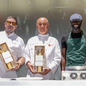 Dani García, Nobu Matsushisa e Izu Ani, este lunes, tras el showcooking.