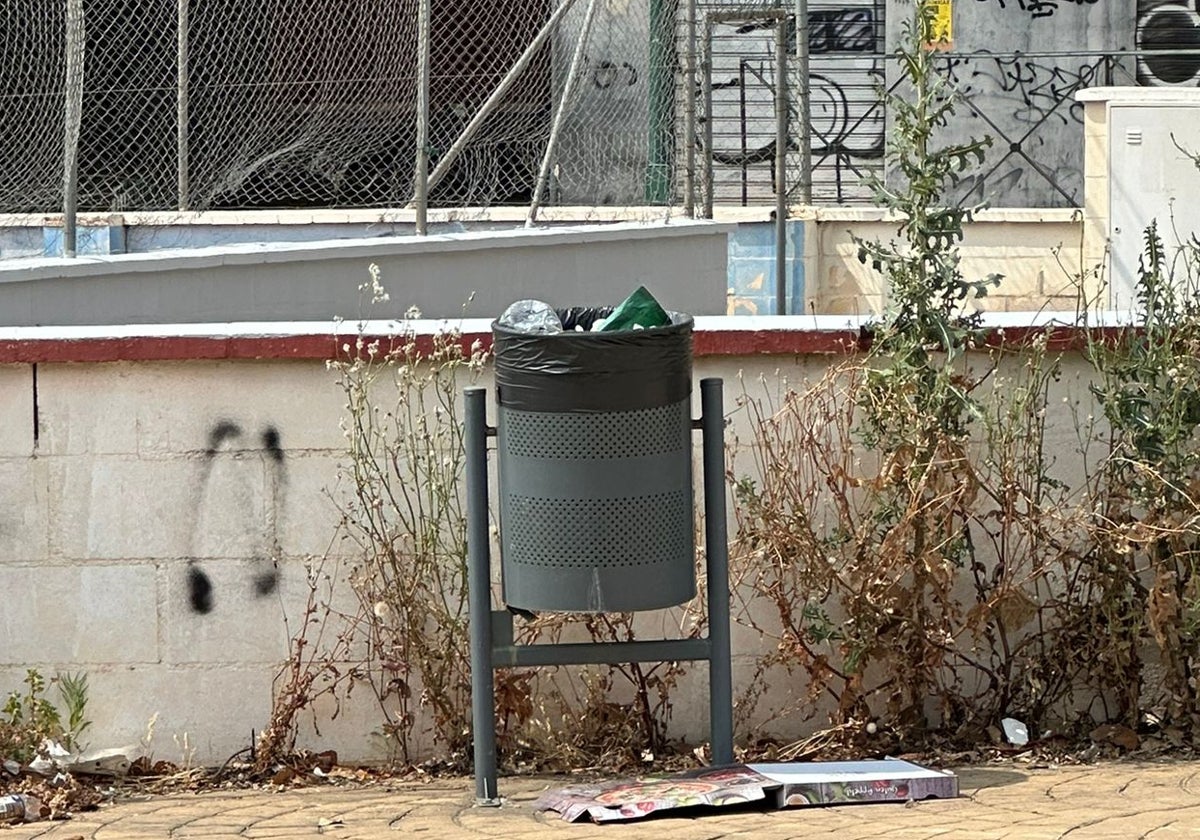 Basura en los aledaños de las papeleras.