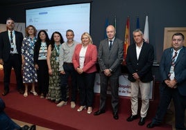 Autoridades y abogados, este jueves en la inauguración en el Museo de Nerja.