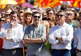 Juanma Moreno y Alberto Núñez Feijóo, en Madrid.