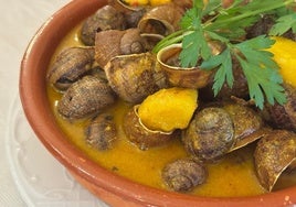 Plato de caracoles en la venta La Porrita.