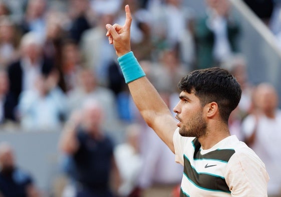 Carlos Alcaraz, en Roland Garros.