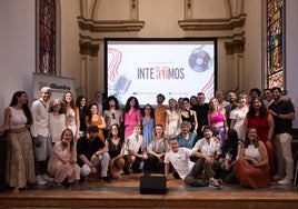 Los artistas participantes y organización de Interritmos, este viernes en el Centro Cultural de Fundación Unicaja.