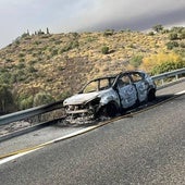 Cortado un carril de la AP-7 en Mijas por un coche ardiendo