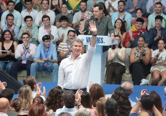 Alberto Núñez Feijóo, en el mitin.