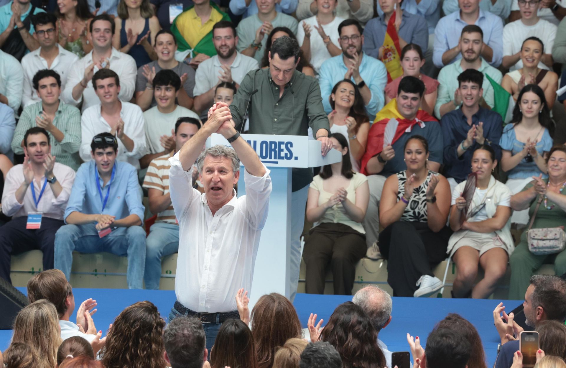 El mitin de Feijóo y Juanma Moreno en Carranque, en imágenes