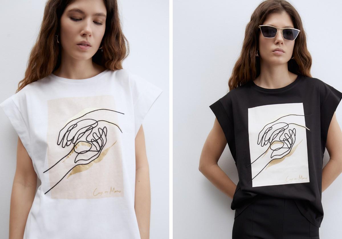 La camiseta se podrá adquirir en blanco o en negro.