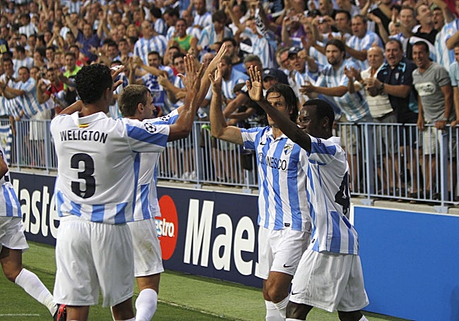 Los malaguistas, en la etapa de la Champions.