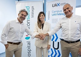 En la imagen, Tomás Urda, Aida Suárez Barrientos y Rafael Ceballos.