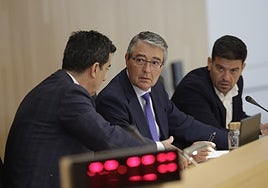 Salado, en el centro, esta miércoles durante el pleno.