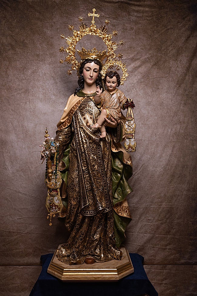 La Virgen del Carmen de Huelin, tras su restauración.