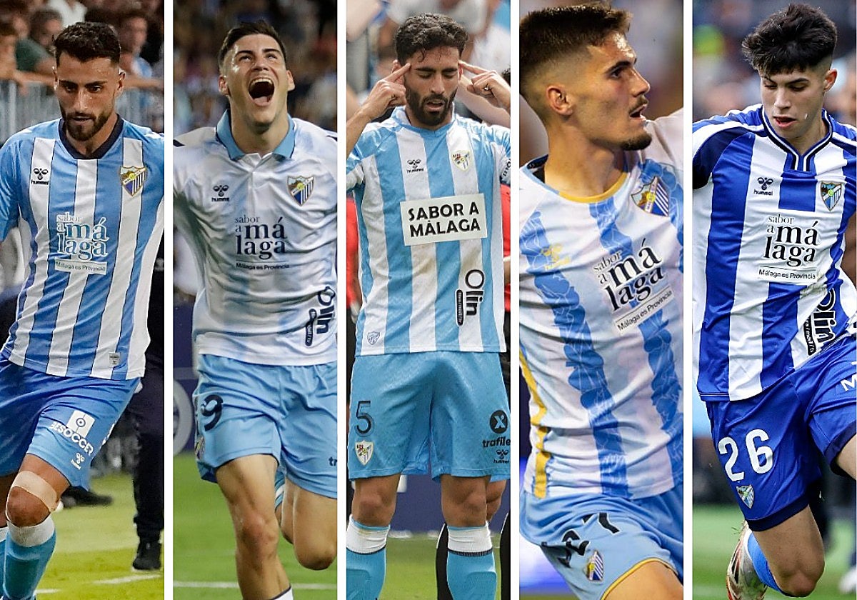 Todas las camisetas blanquiazules del Málaga con Hummel.