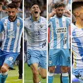 Todas las camisetas blanquiazules del Málaga con Hummel.