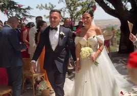 Alfonso Herrero y su esposa, en la boda.