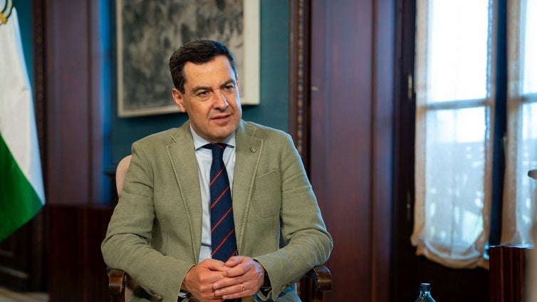 Juanma Moreno, el pasado jueves en el Palacio de San Telmo, sede del Gobierno andaluz.