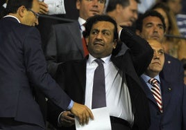 Al-Thani, en el palco de La Rosaleda hace varias temporadas.