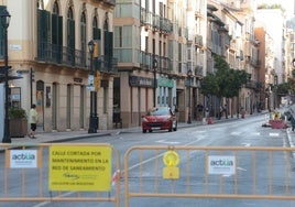 Imagen de la calle Victoria, ya cortada al tráfico.