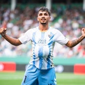 Kevin celebra un gol en A Malata en la primera jornada liguera (2-2 ante el Racing de Ferrol).