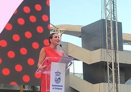 Eva Ruiz, durante su pregón en la Feria de Estepona.