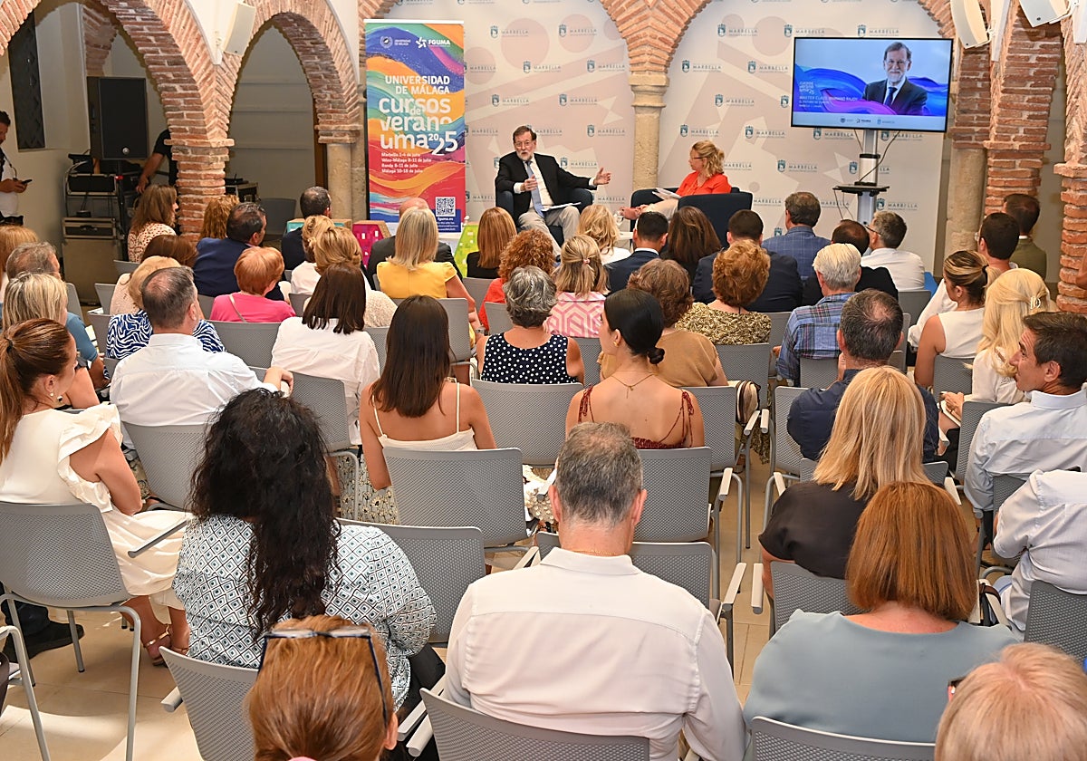 El expresidente, Mariano Rajoy, ofreció ayer una masterclass sobre el futuro de Europa en Marbella.