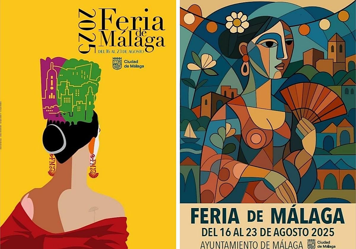 'Tattoo' y 'Málaga cubista', las dos obras retiradas.