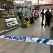 Una imagen tomada en el mercado de Huelin, en el suceso del fallecimiento de un hombre de 70 años.
