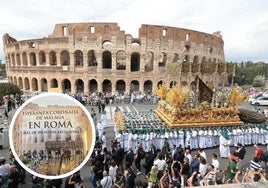 La Esperanza pasando por el Coliseo; en la imagen redonda portada del libro.