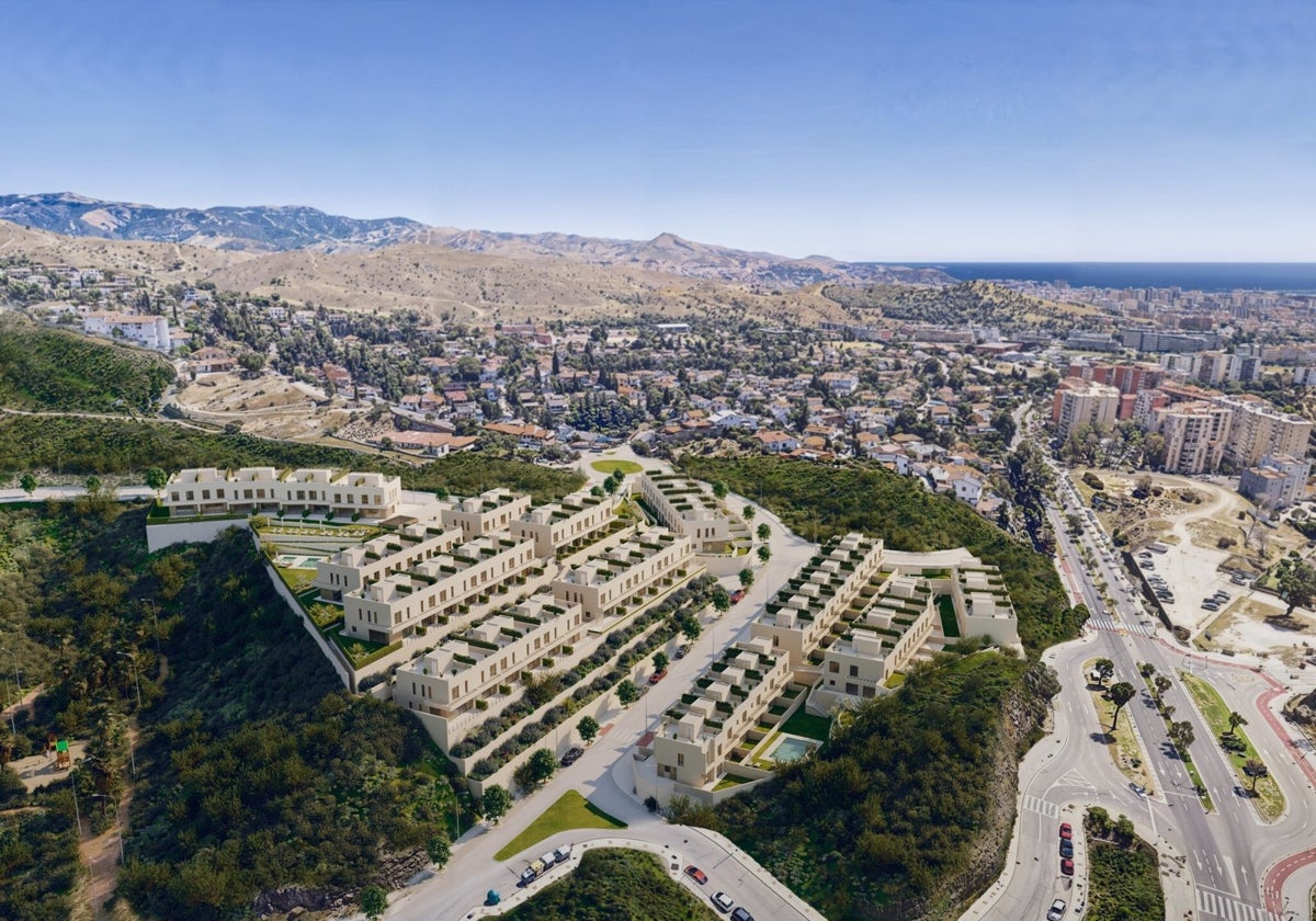 Recreación del proyecto para construir 72 casas adosadas en la zona de El Atabal.